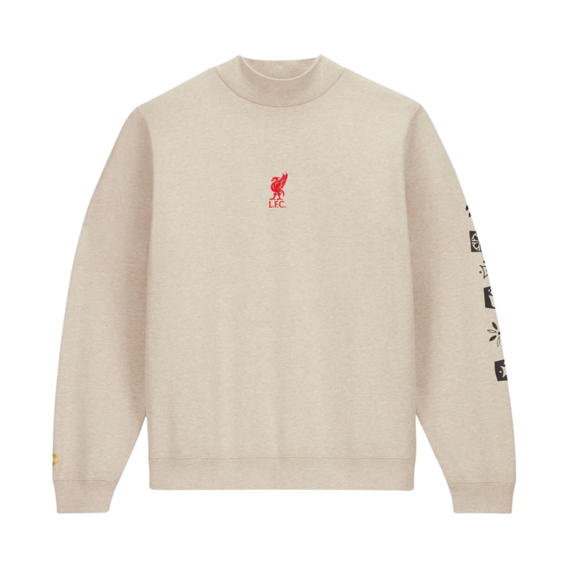 10025723-A01 Converse x Liverpool FC Mockneck Sweater Oat Milk Heather