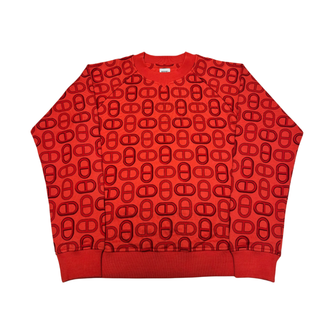 H4E4648DDLS (W) Hermes Chaine D'Ancre Sweatshirt Rouge Ecarlate