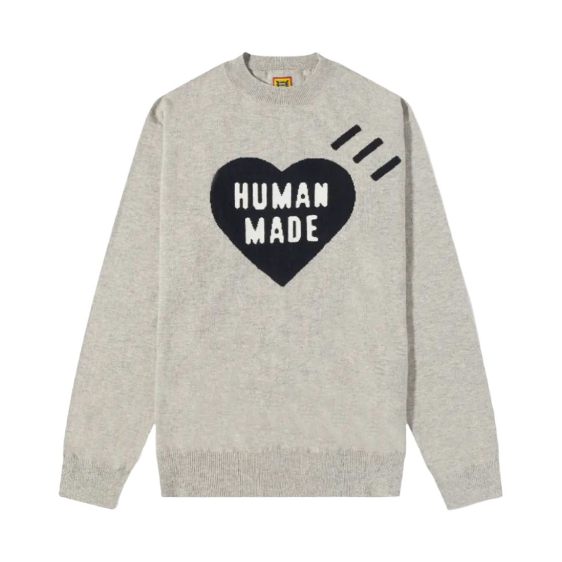휴먼 메이드 하트 롱슬리브 니트 스웨터 그레이(Human Made Heart L/S Knit Sweater Grey) - 1