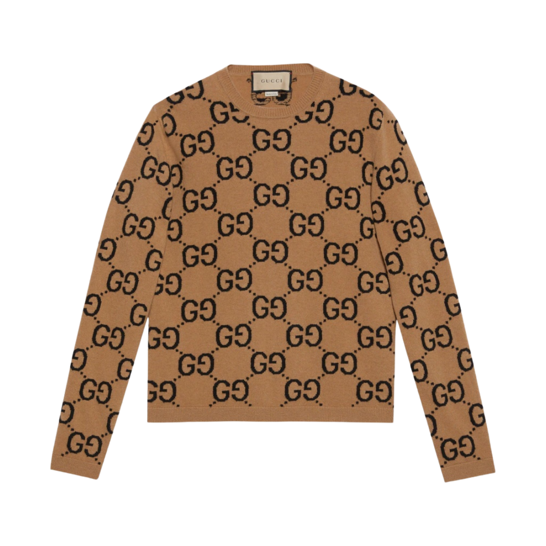 구찌 GG 울 자카드 스웨터 카멜 블랙(Gucci GG Wool Jacquard Sweater Camel Black) - 1