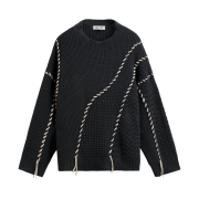 Zara x Maison Special Contrast Stitch Sweater Dark Grey
