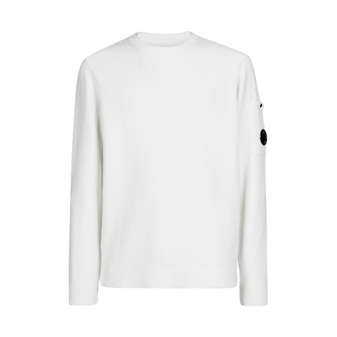 C.P. 컴퍼니 셔닐 코튼 크루넥 니트 거즈 화이트 - 23SS(C.P. Company Chenille Cotton Crewneck Knit Gauze White - 23SS) - 1
