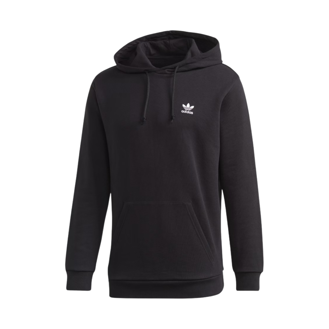 GE0795 Adidas Back Front Print Trefoil Hoodie Black - KR Sizing