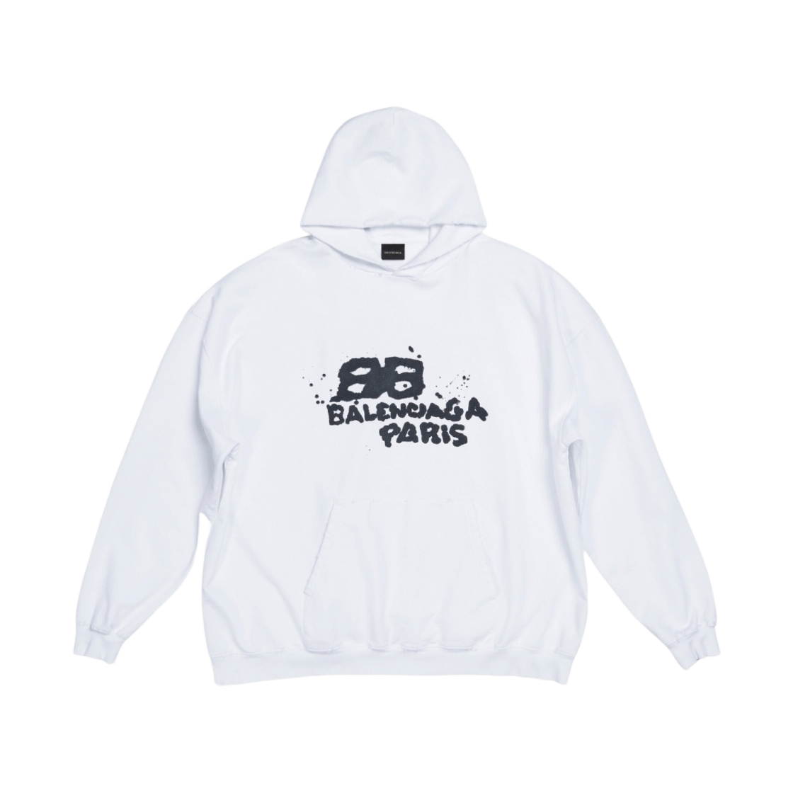 발렌시아가 핸드 드로운 BB 아이콘 후드 라지 핏 화이트(Balenciaga Hand Drawn BB Icon Hoodie Large Fit White) - 1