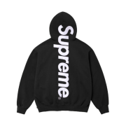 Supreme Satin Applique Hooded Sweatshirt Black - 24FW