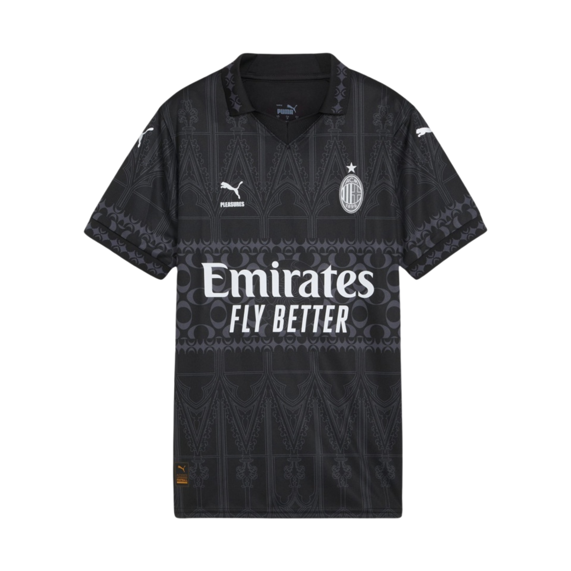 776065-01 (W) Puma x Pleasures AC Milan 2023/24 4th Jersey Replica Black Asphalt (Non Marking Ver.)
