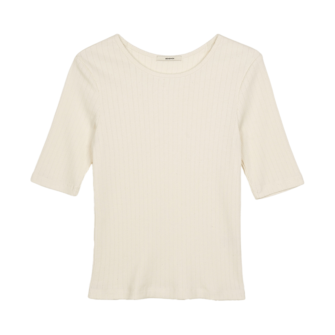 벤시몽 립드 니트 티셔츠 에크루(Bensimon Ribbed Knit T-Shirt Ecru)