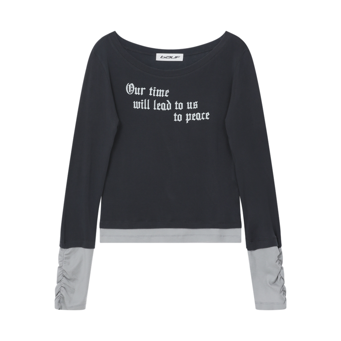 BT24FW-WCHR2 BAUF Our Layered LS T-Shirt Charcoal