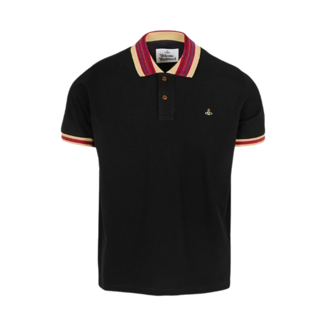 비비안 웨스트우드 오브 로고 폴로 스트라이프 칼라 블랙(Vivienne Westwood Orb Logo Polo Stripe Collar Black) - 1