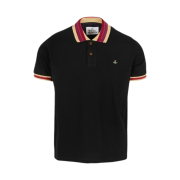 Vivienne Westwood Orb Logo Polo Stripe Collar Black
