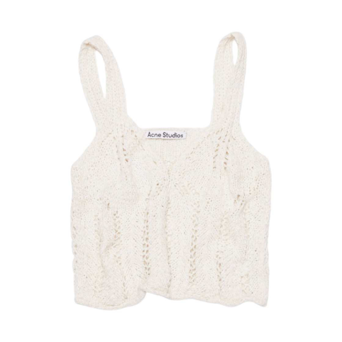 (W) 아크네 스튜디오 크롭 레이스 탑 오프 화이트((W) Acne Studios Cropped Lace Top Off White) - 1