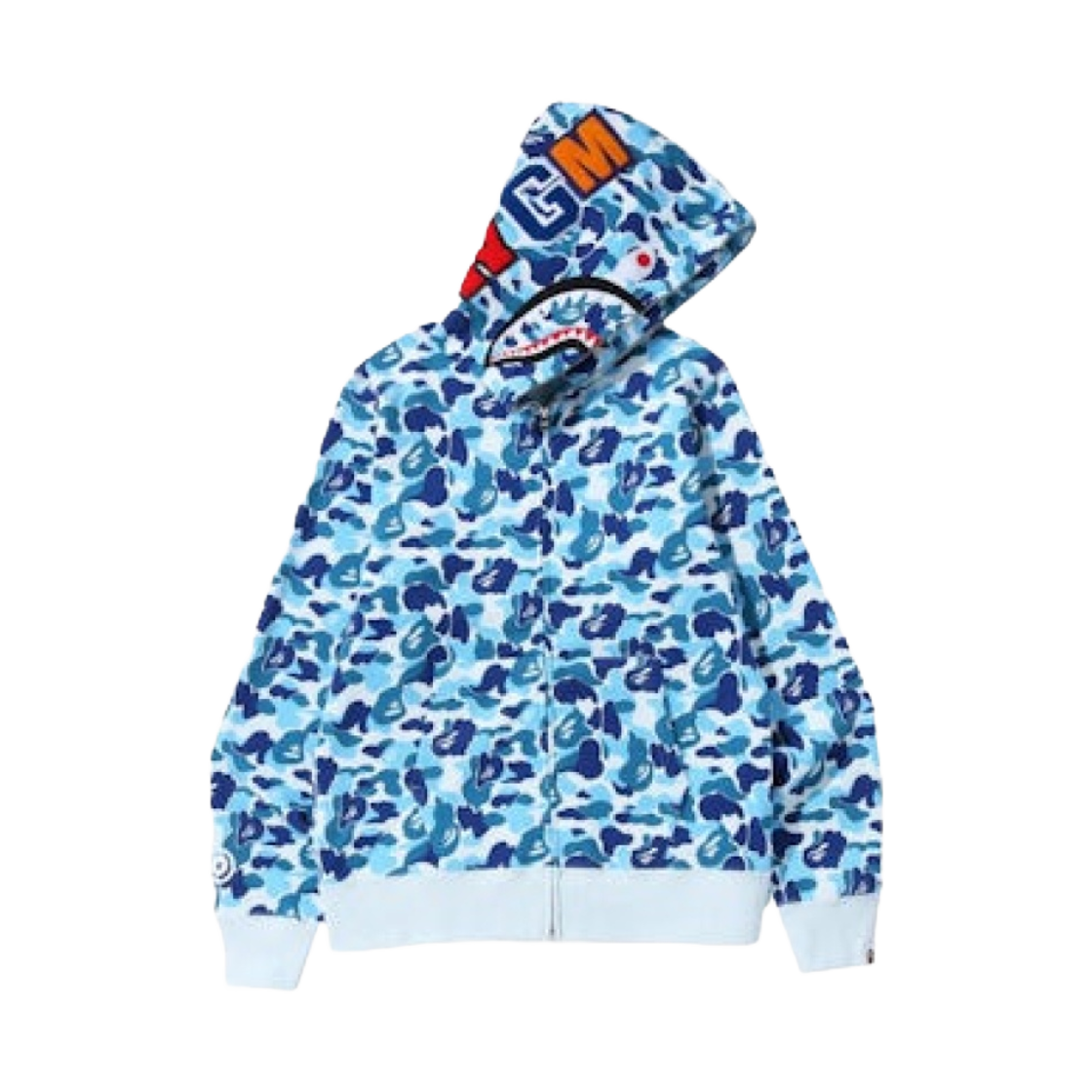 베이프 ABC 카모 샤크 풀 집 후드 블루(BAPE ABC Camo Shark Full Zip Hoodie Blue)