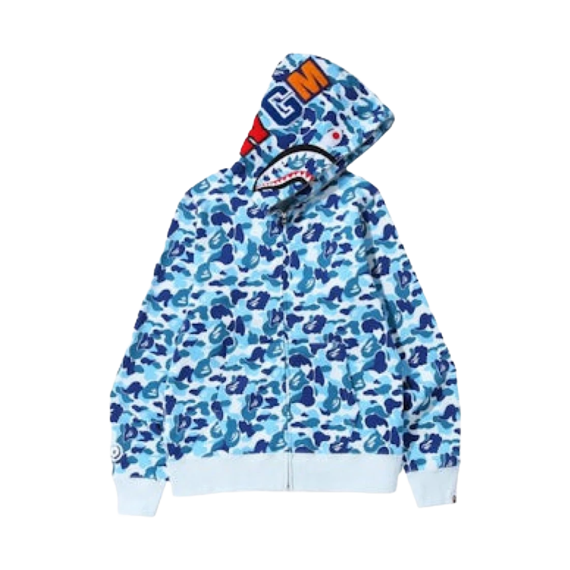 BAPE BAPE ABC Camo Shark Full Zip Hoodie Blue · M