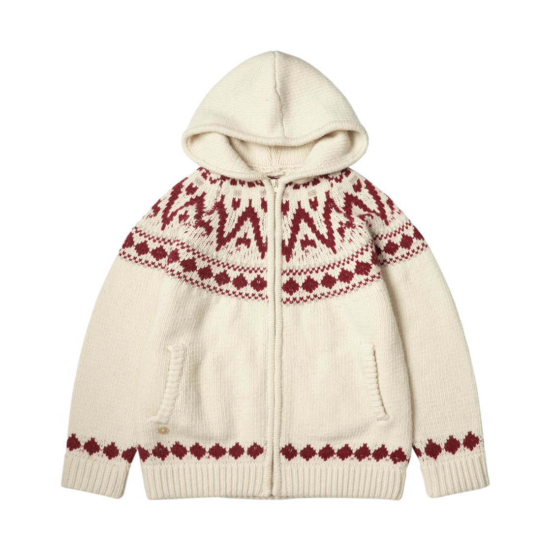 반원 아틀리에 KN4242 노르딕 니트 후드 집업 크림