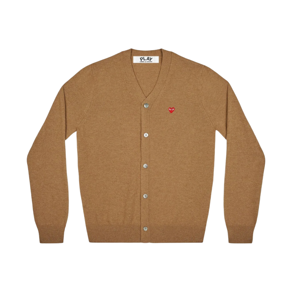 플레이 꼼데가르송 미니 레드 하트 니트 가디건 브라운(Play Comme des Garcons Mini Red Heart Knit Cardigan Brown) - 1