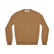 Play Comme des Garcons Mini Red Heart Knit Cardigan Brown