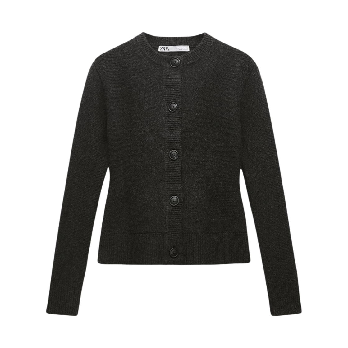 자라 타이트핏 100% 울 니트 가디건 앤트러사이트 그레이(Zara Fitted 100% Wool Knit Cardigan Anthracite Grey) - 1