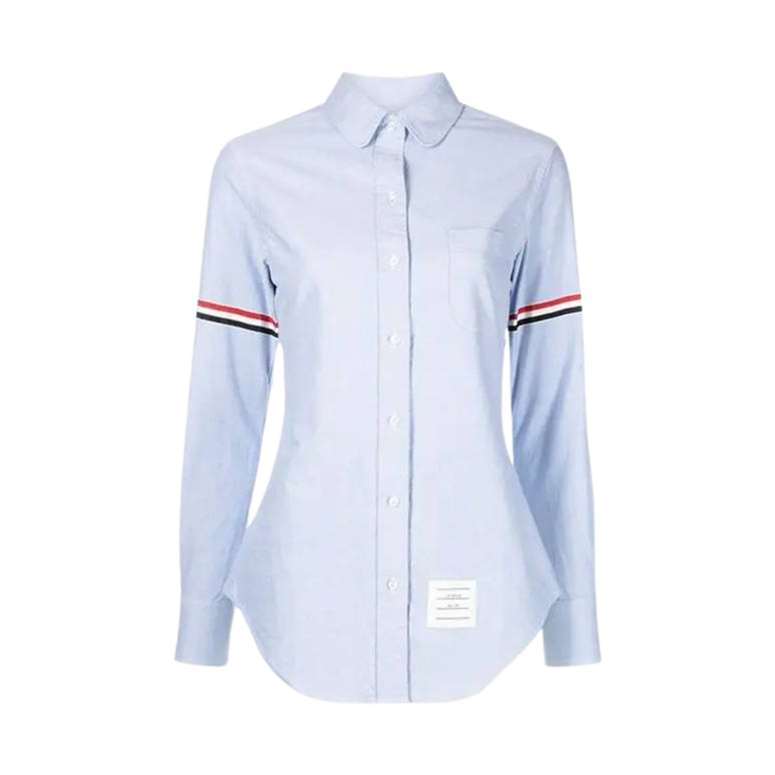 FLL019E-F0313-480 (W) Thom Browne Oxford Classic Round Collar Shirt Light Blue