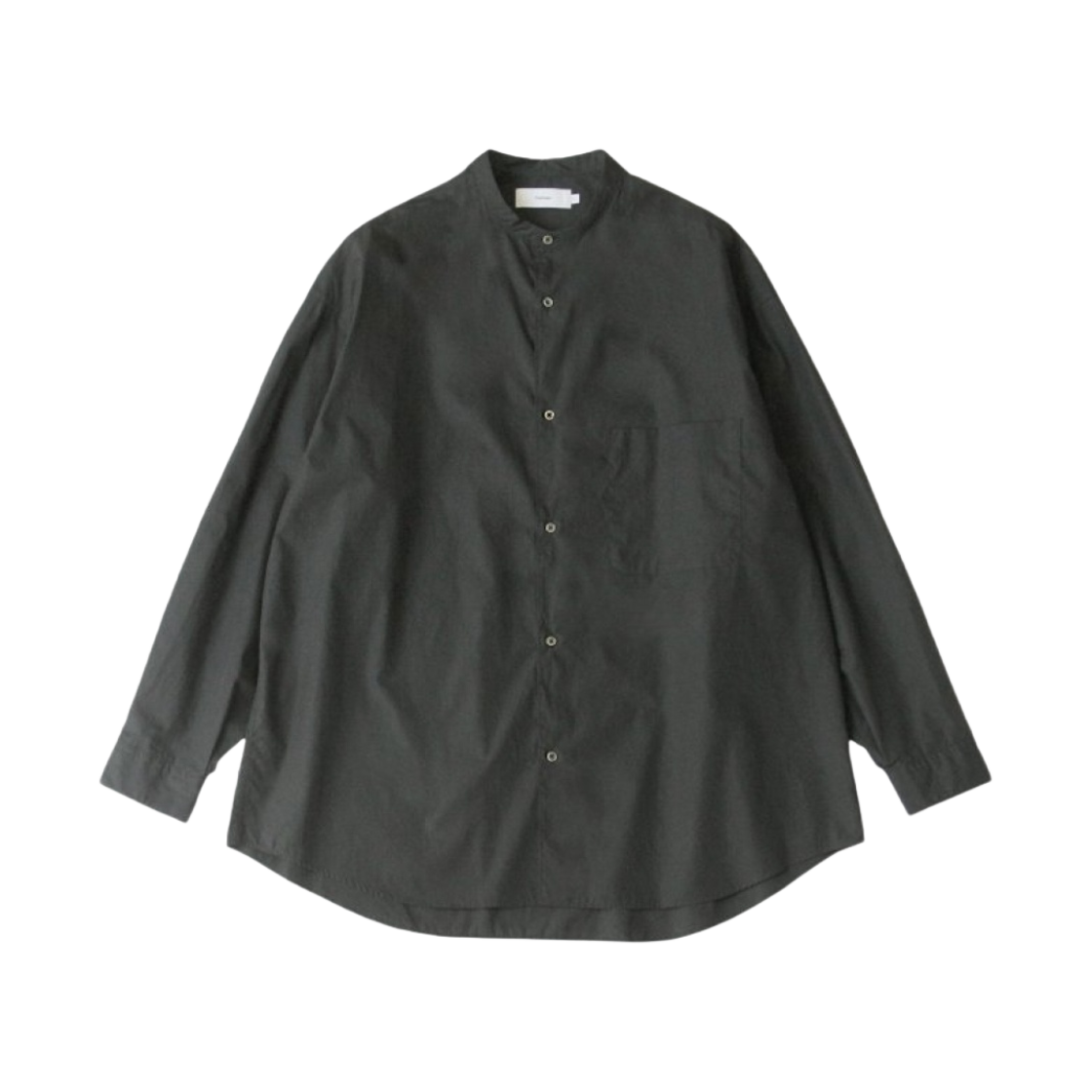 그라프페이퍼 브로드 롱슬리브 오버사이즈 밴드 칼라 셔츠 블랙(Graphpaper Broad L/S Oversized Band Collar Shirt Black)