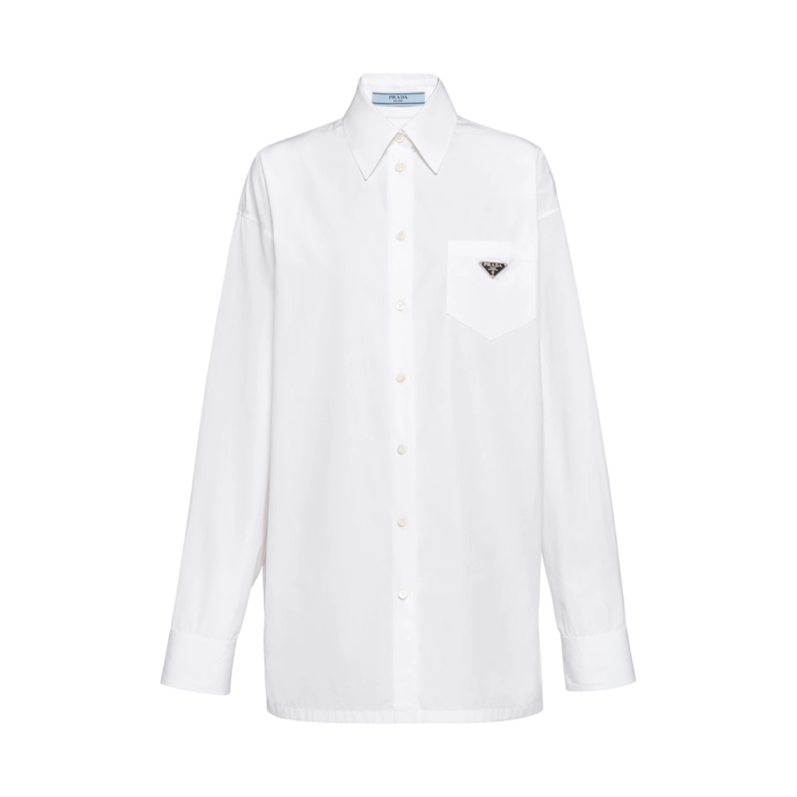 (W) 프라다 포플린 셔츠 화이트((W) Prada Poplin Shirt White) - 1