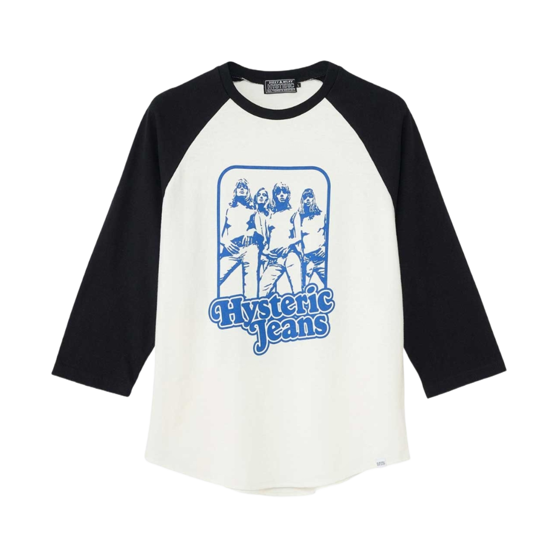히스테릭 글래머 히스테릭 진 3/4 슬리브 티셔츠 블랙(Hysteric Glamour Hysteric Jeans 3/4 Sleeve T-Shirt Black) - 1