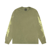 Stussy Barracuda Pigment Dyed LS T-Shirt Olive