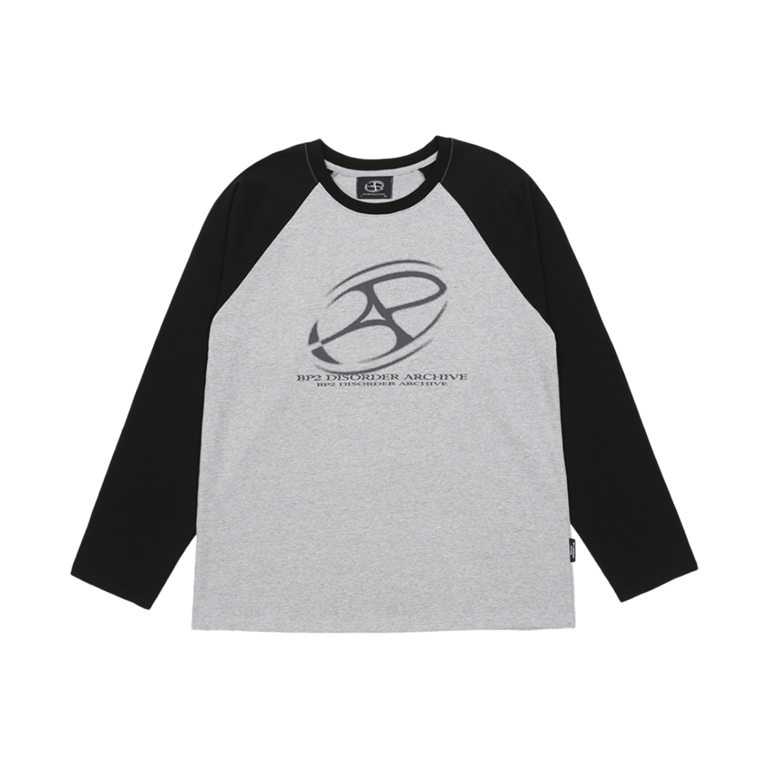 비피투디스오더 빅 그래픽 로고 래글런 오버핏 롱 슬리브 그레이