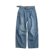 Hatchingroom Belted Snow Jeans Washed Blue