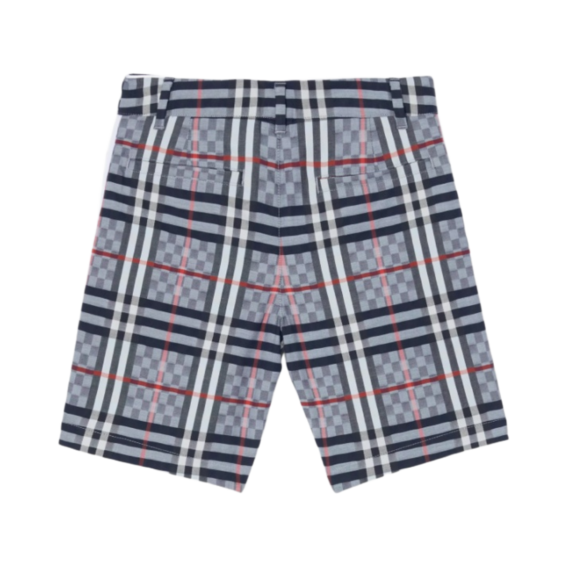 (키즈) 버버리 체커보드 스트레치 코튼 테일러드 쇼츠 페일 블루((Kids) Burberry Chequerboard Stretch Cotton Tailored Shorts Pale Blue) - 2
