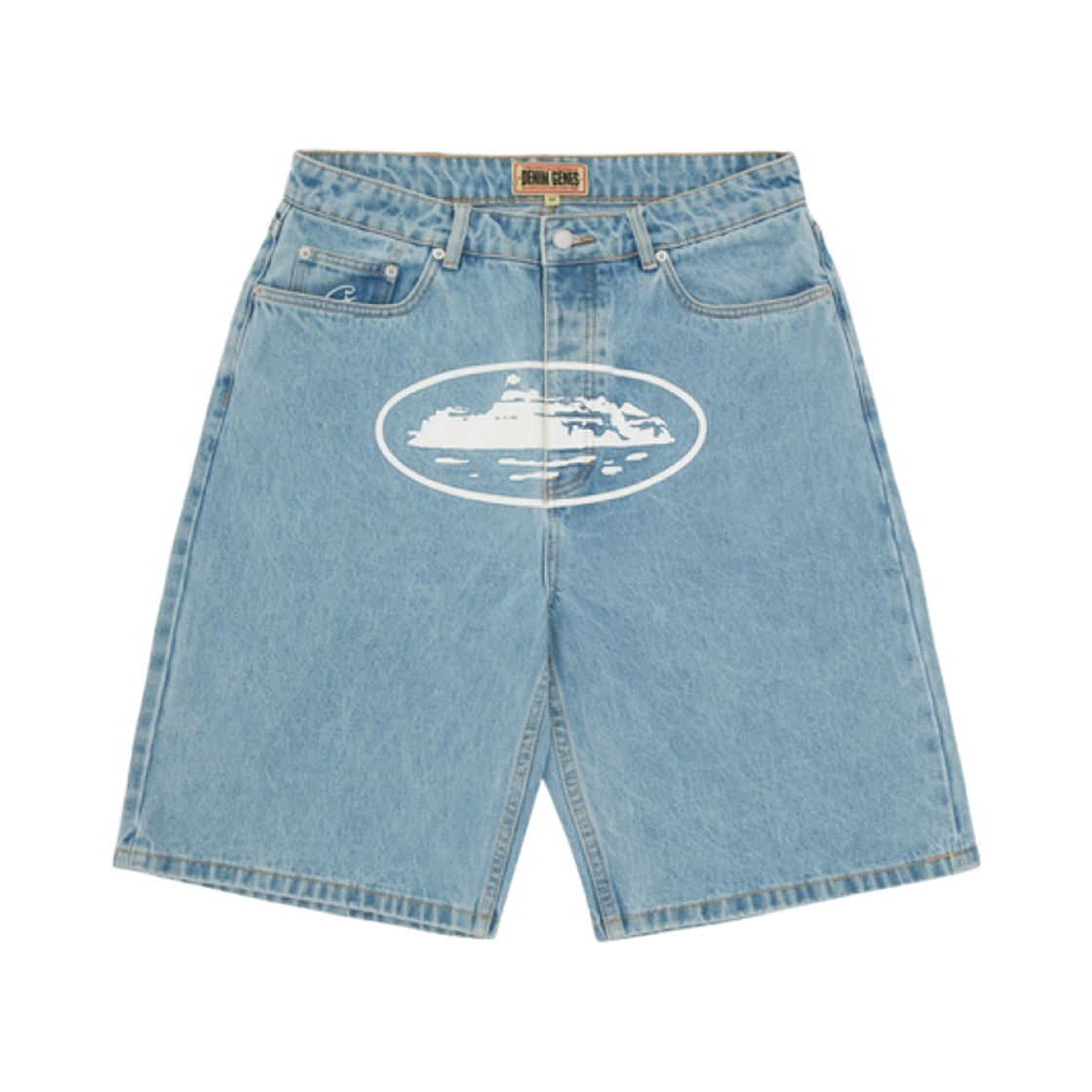 코르테이즈 알카트라즈 배기 데님 쇼츠 스톤워시(Corteiz Alcatraz Baggy Denim Shorts Stonewash)