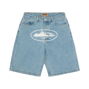 Corteiz Alcatraz Baggy Denim Shorts Stonewash