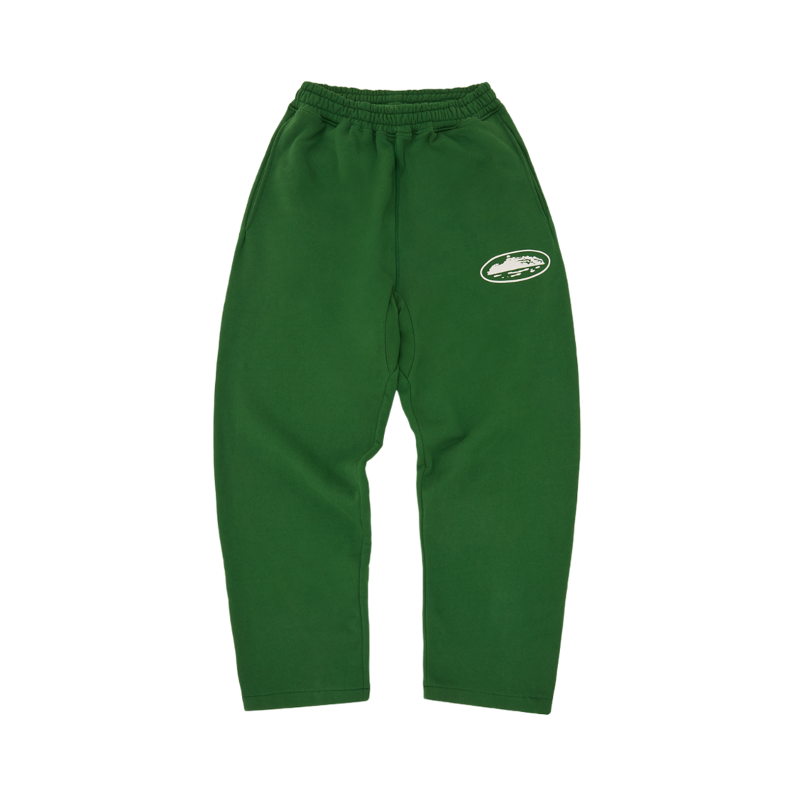 코르테이즈 아일랜드 퍼프 프린트 오픈 헴 스웨트팬츠 그린(Corteiz Island Puff Print Open Hem Sweatpant Green)