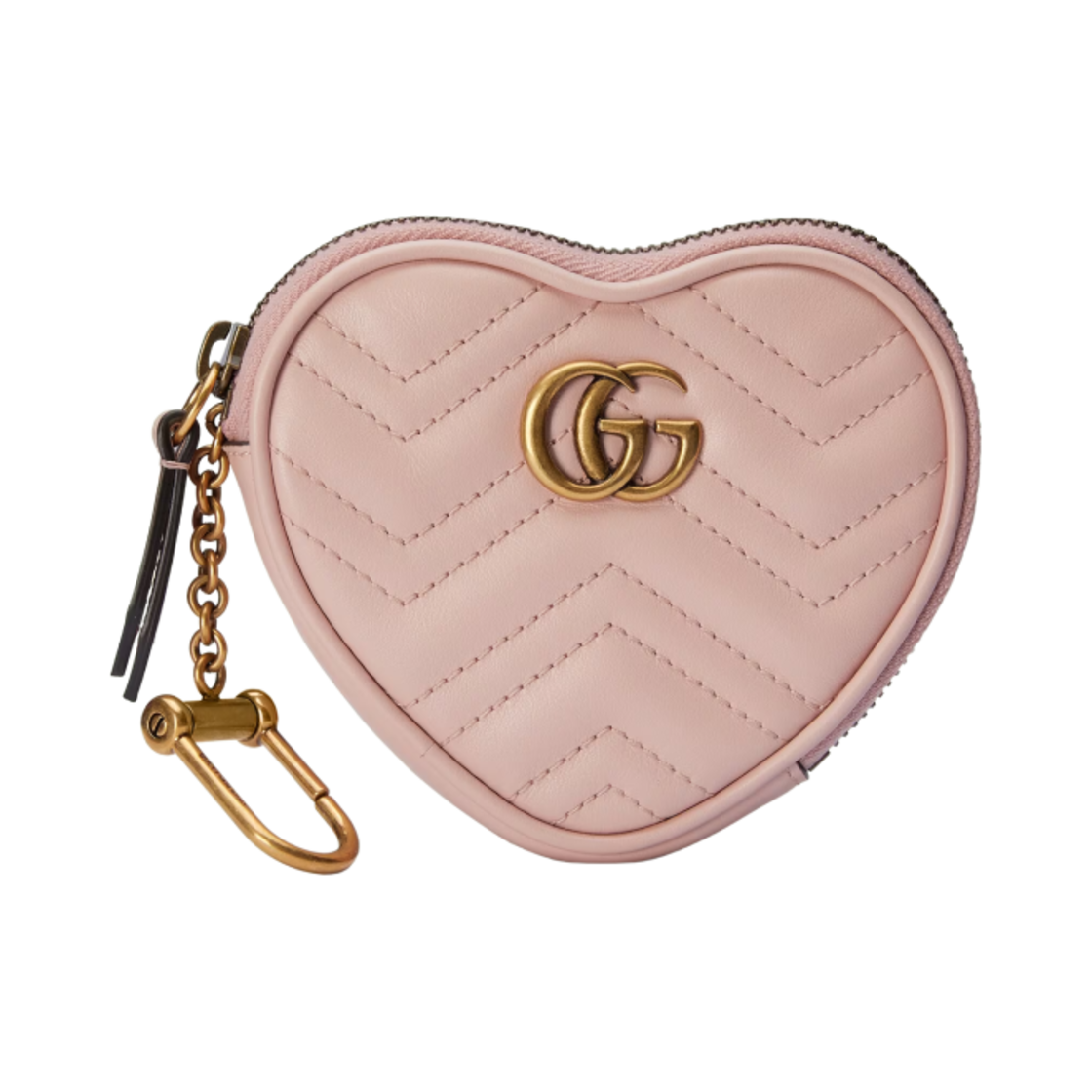 구찌 GG 마몽 하트 쉐이프 코인 퍼스 라이트 핑크(Gucci GG Marmont Heart Shaped Coin Purse Light Pink) - 1