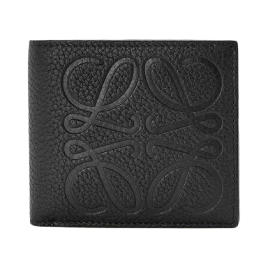 로에베 브랜드 반지갑 그레인드 카프스킨 블랙(Loewe Brand Bi-Fold Wallet in Grained Calfskin Black) - 1