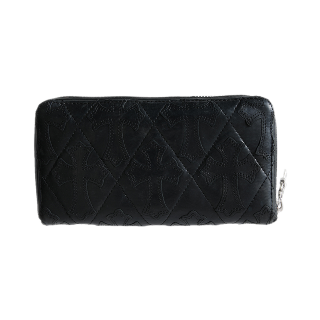 888822222222 Hansroom Chrome Hearts Cemetery Cross Quilting Leather Wallet Black