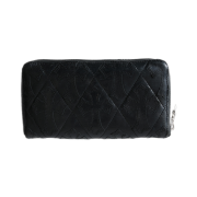 Hansroom Chrome Hearts Cemetery Cross Quilting Leather Wallet Black