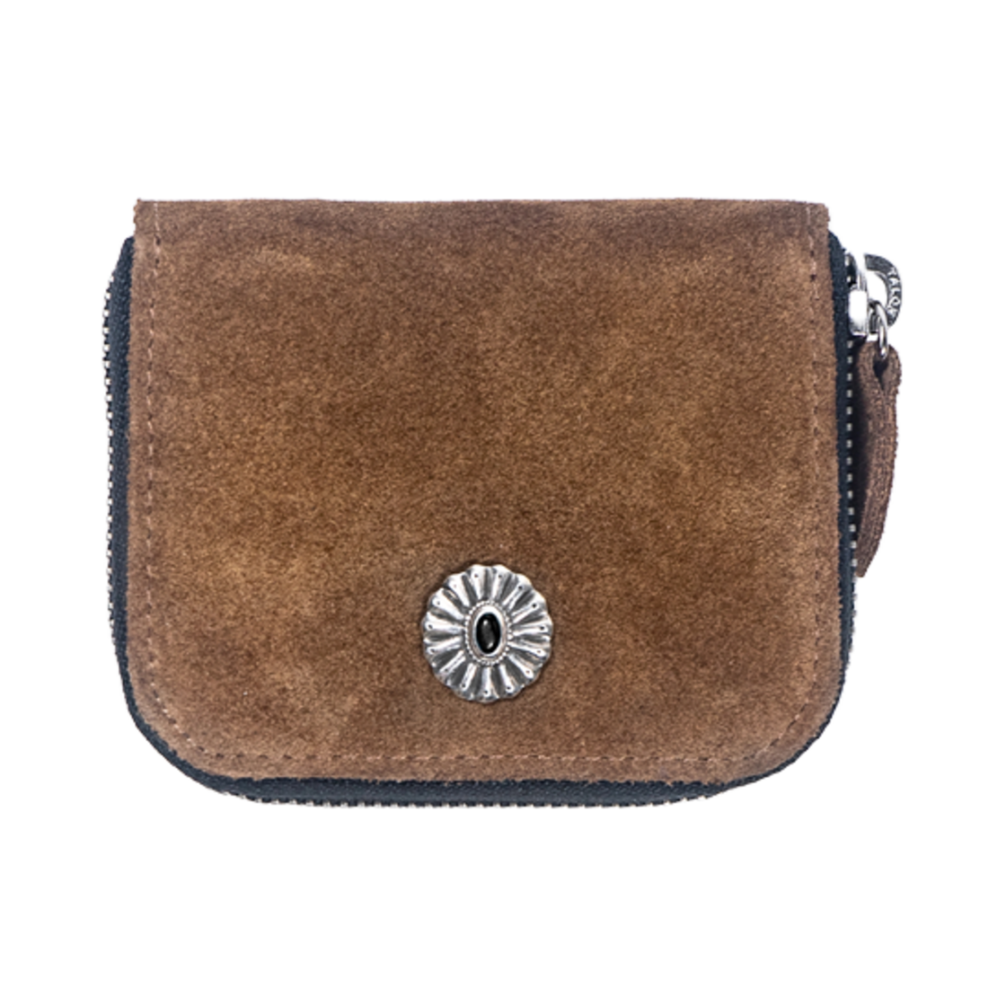 2406SILVER_ The Guys X Rendoe Clam Onyx Concho Suede Card Wallet - 대표 이미지 #1