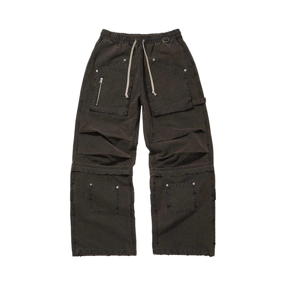 플레이버리즘 빈티지 디태처블 립스탑 카고팬츠 워시드 브라운(Flavorism VTG Detachable Ripstop Cargo pants Washed Brown)