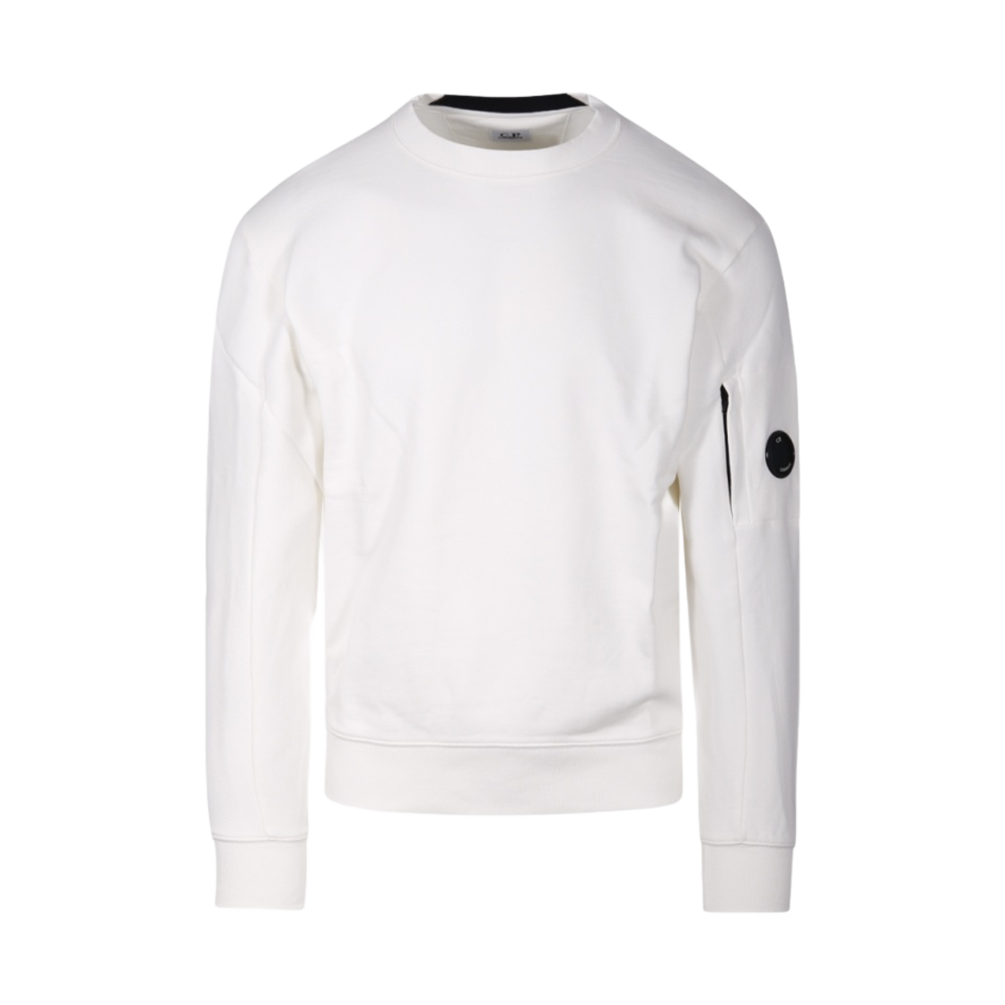 16CMSS022A005086W103 C.P. Company Diagonal Raised Fleece Sweatshirt Gauze White - 24SS