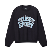 Stussy Sport Relaxed Oversized Crew Washed Black