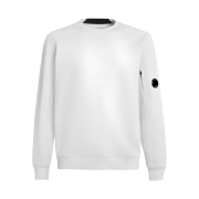 C.P. Company Diagonal Raised Fleece Sweatshirt White - 23FW
