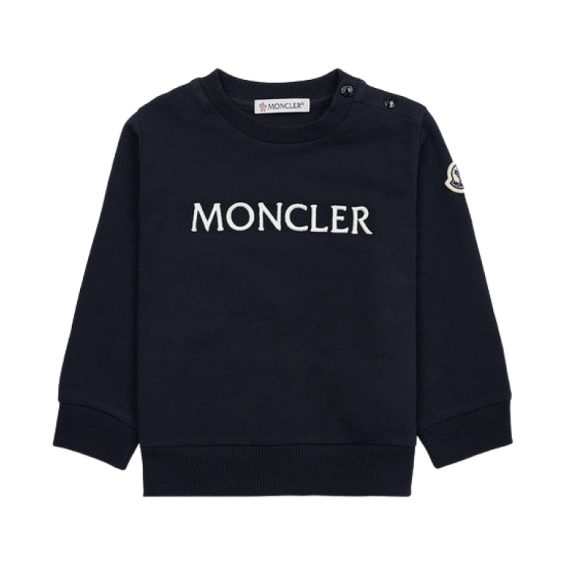 (키즈) 몽클레르 자수 로고 스웨트셔츠 네이비 - 24SS((Kids) Moncler Embroidered Logo Sweatshirt Navy - 24SS) - 1