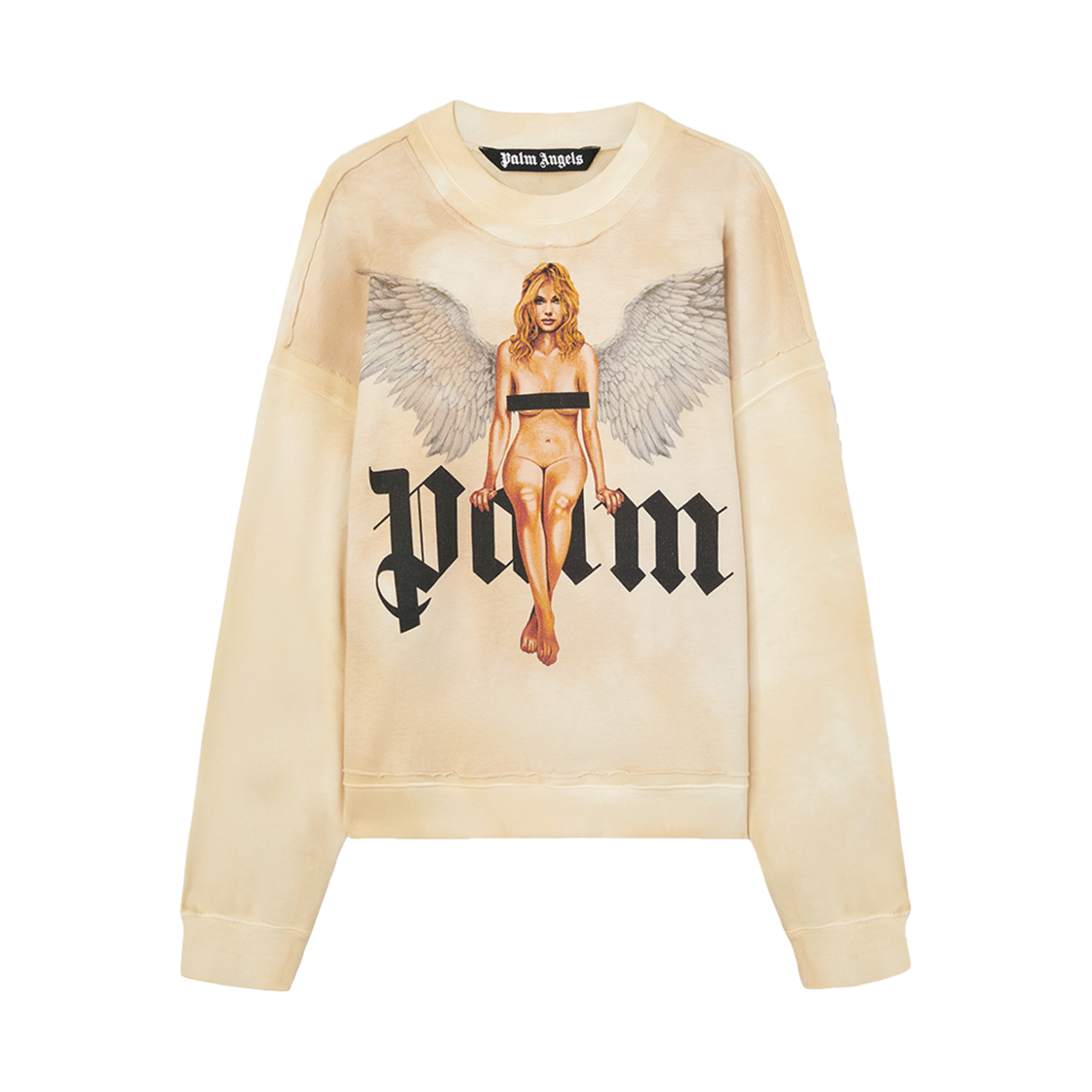 P7MMMD151 PALM ANGELS Crystal Pin Up Cloudy Crew Ivory