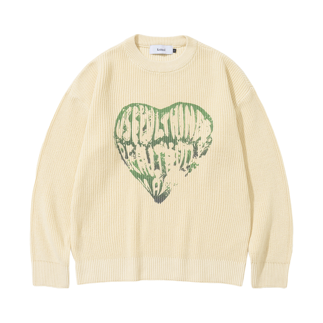 K24AWUK02OT_copy Knitted Vintage Heart Round Knit Oatmeal