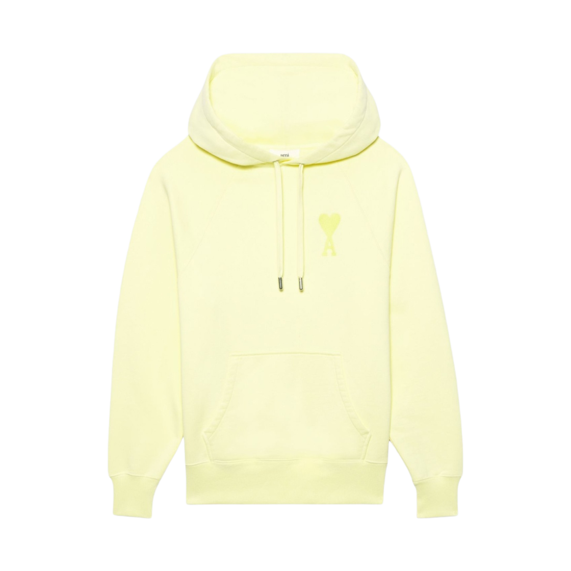아미 톤온톤 하트 로고 후드 페일 옐로우(AMI de Coeur Tone-On-Tone Hoodie Pale Yellow) - 1