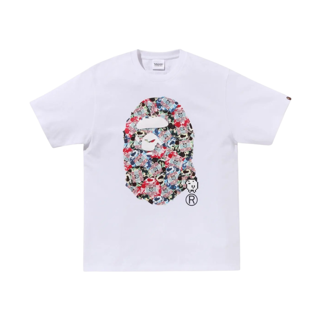 1J73-110-917 BAPE x Tamagotchi Ape Head T-Shirt White