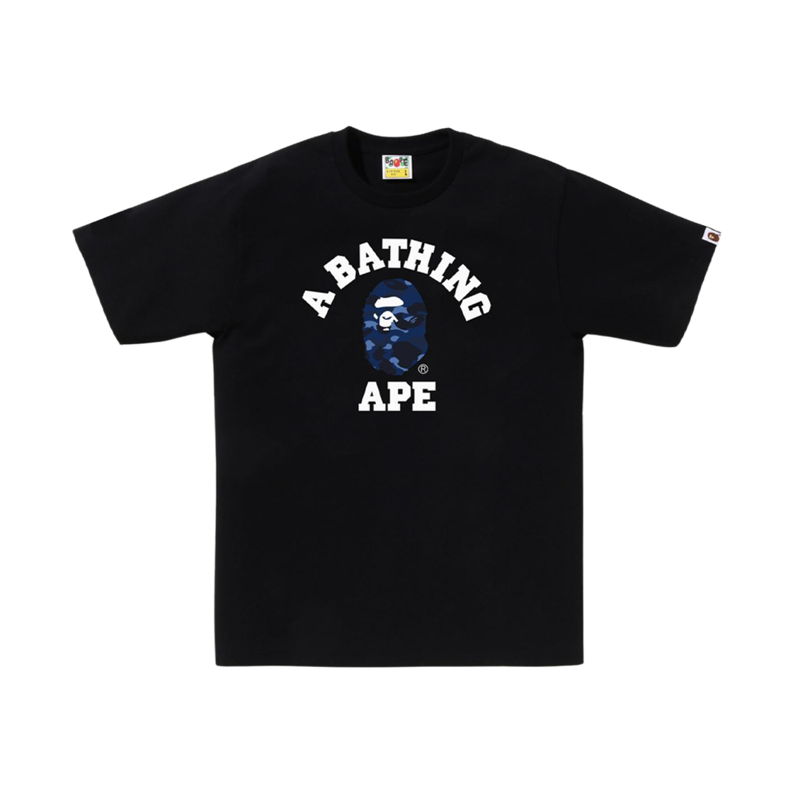 베이프 컬러 카모 컬리지 티셔츠 블랙 네이비(BAPE Color Camo College T-Shirt Black Navy)