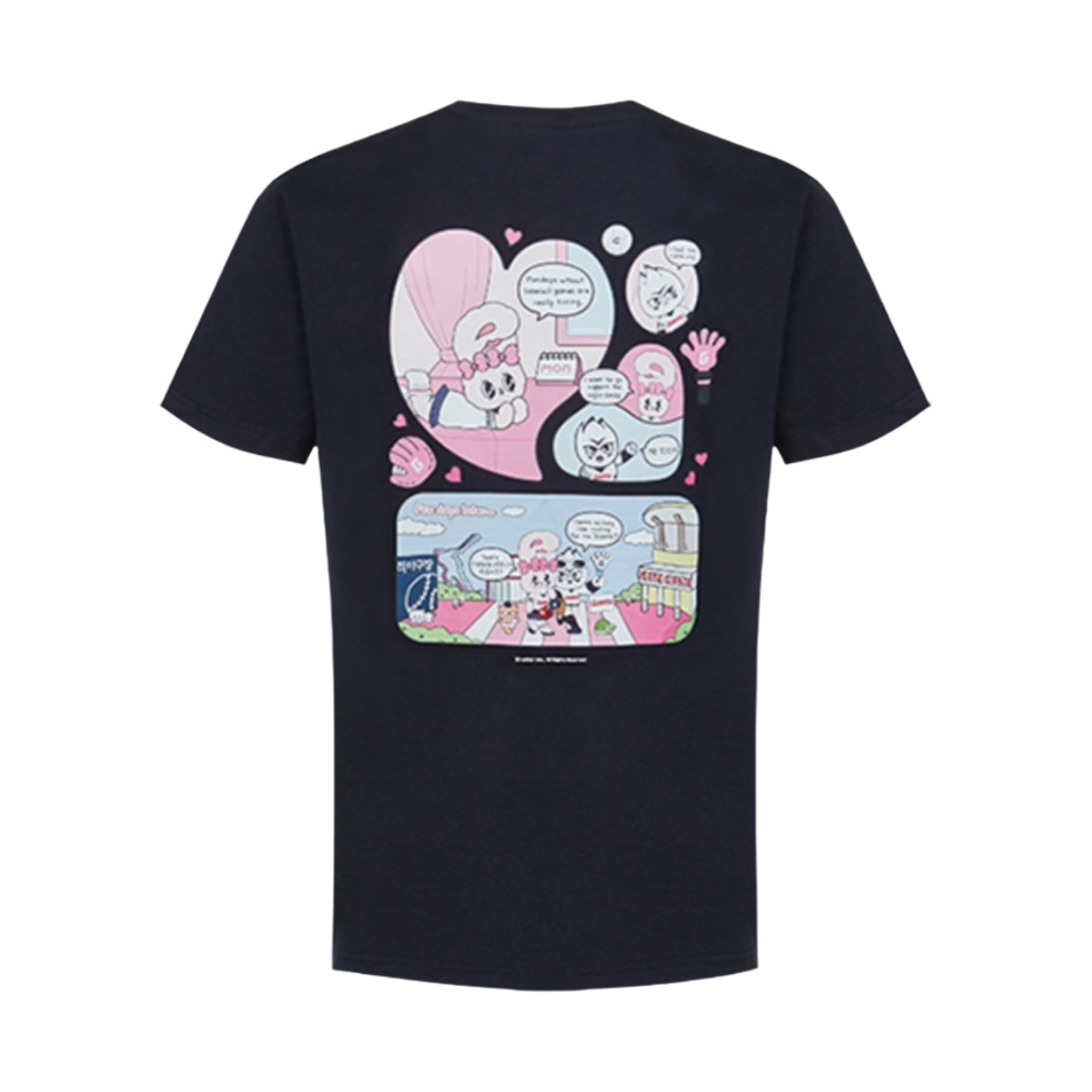 롯데 자이언츠 x 에스더 버니 카툰 티셔츠 네이비(Lotte Giants x Esther Bunny Cartoon T-Shirt Navy) - 1