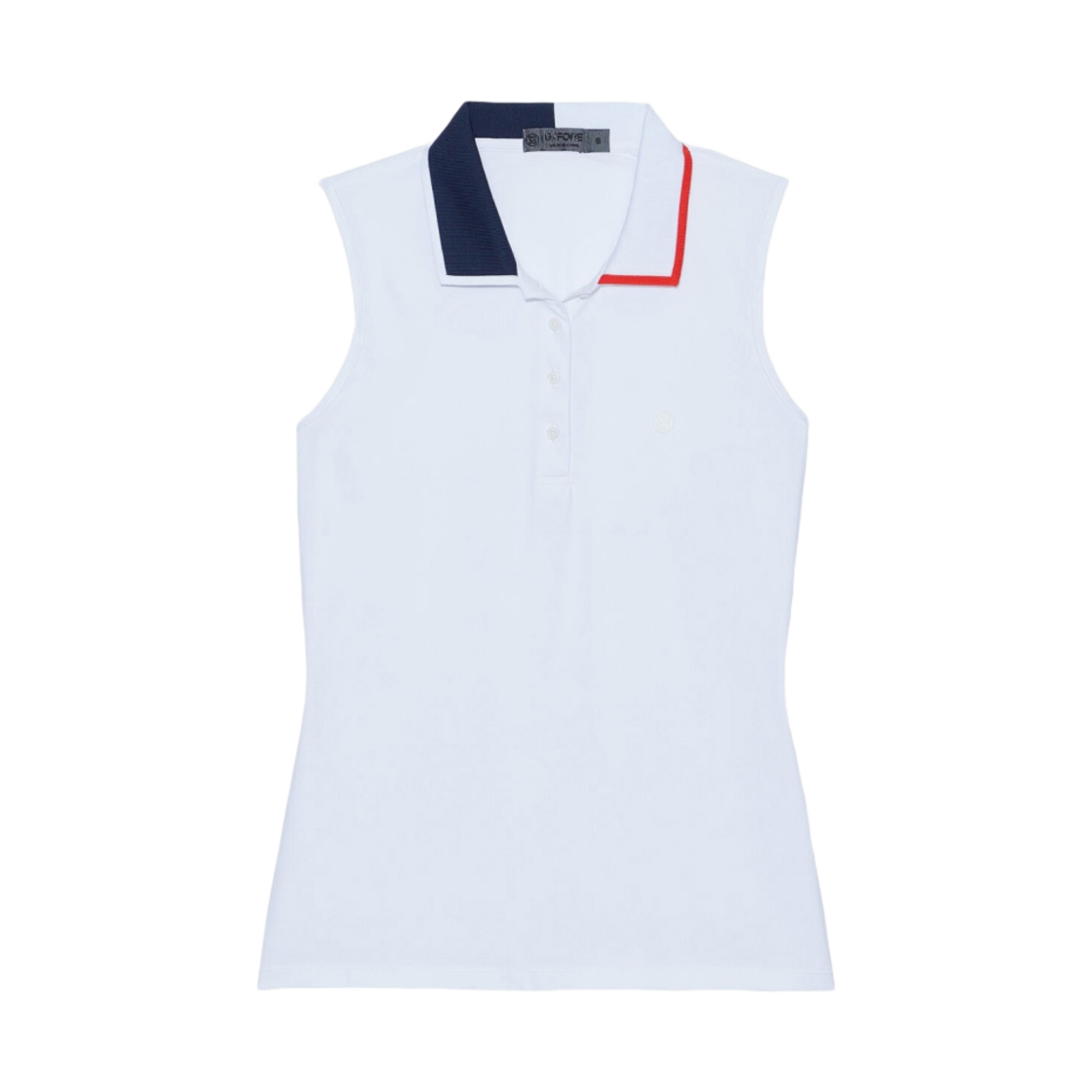 G4LS23K860C (W) G/Fore Contrast Collar Silky Tech Nylon Sleeveless Polo Snow