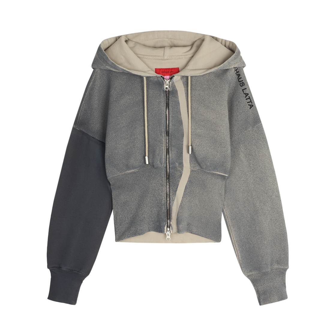 KW5BTSHEL01GY Eckhaus Latta Women Snatched Hoodie Smog - 25SS